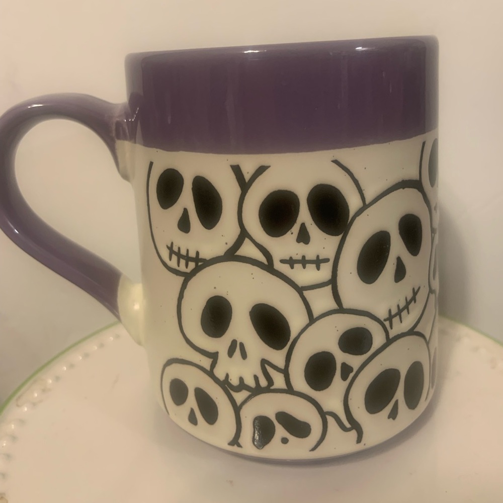 Skull Purple and White Mug